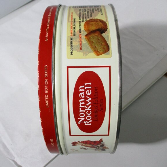 Vintage 1985 Norman Rockwell Ltd Ed Round Cookie Biscuit Tin Doctor & Doll - Picture 5 of 9